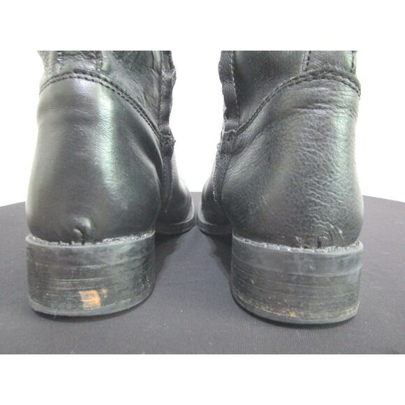 Steve Madden Rogerrr Black Brown Leather Zip Knee High Riding Boots Sz 6.5 M - Picture 7 of 11